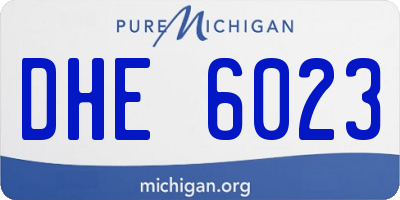 MI license plate DHE6023