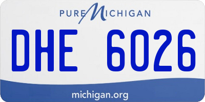MI license plate DHE6026