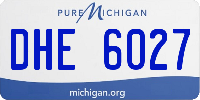 MI license plate DHE6027