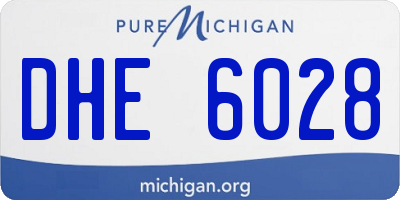 MI license plate DHE6028
