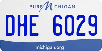 MI license plate DHE6029