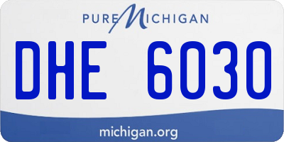 MI license plate DHE6030