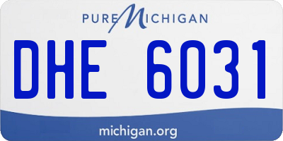 MI license plate DHE6031
