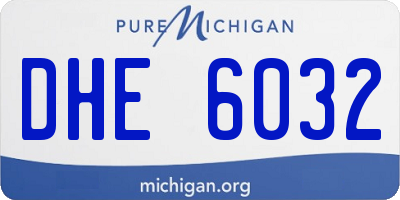 MI license plate DHE6032