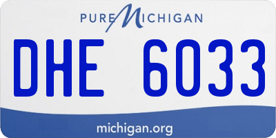 MI license plate DHE6033