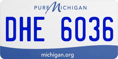 MI license plate DHE6036