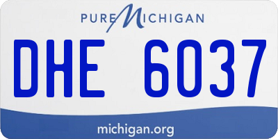 MI license plate DHE6037