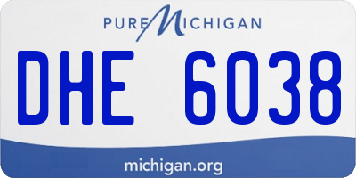 MI license plate DHE6038