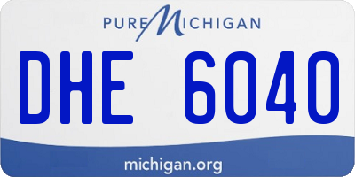 MI license plate DHE6040