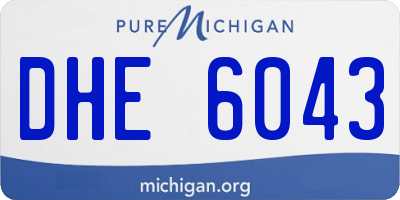 MI license plate DHE6043