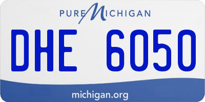 MI license plate DHE6050
