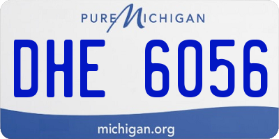 MI license plate DHE6056