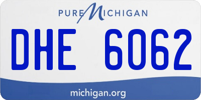 MI license plate DHE6062
