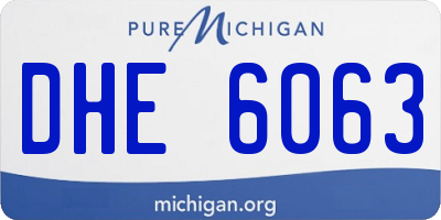 MI license plate DHE6063
