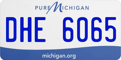 MI license plate DHE6065