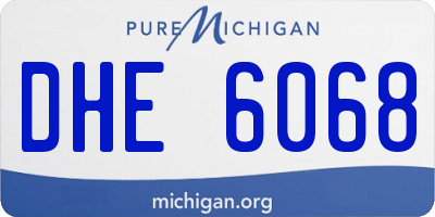 MI license plate DHE6068