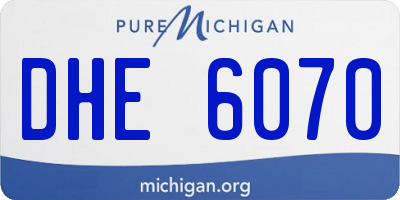 MI license plate DHE6070