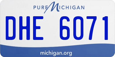 MI license plate DHE6071