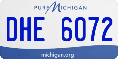 MI license plate DHE6072