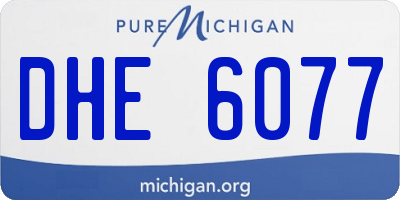 MI license plate DHE6077