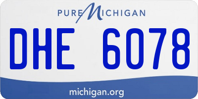 MI license plate DHE6078