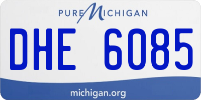 MI license plate DHE6085
