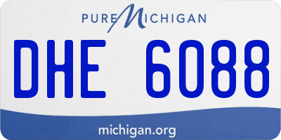 MI license plate DHE6088
