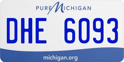 MI license plate DHE6093