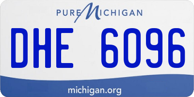 MI license plate DHE6096