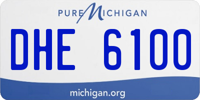 MI license plate DHE6100