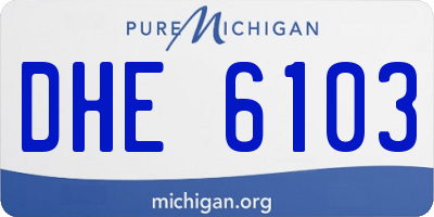 MI license plate DHE6103
