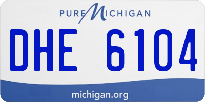 MI license plate DHE6104