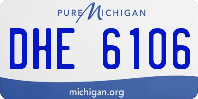 MI license plate DHE6106