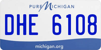 MI license plate DHE6108