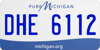 MI license plate DHE6112