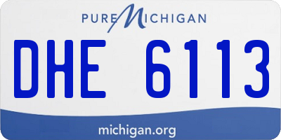 MI license plate DHE6113