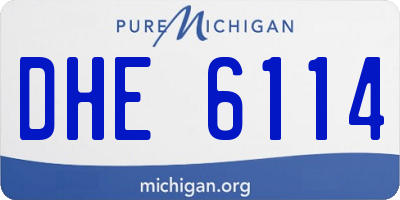 MI license plate DHE6114