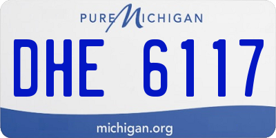 MI license plate DHE6117