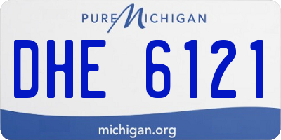 MI license plate DHE6121