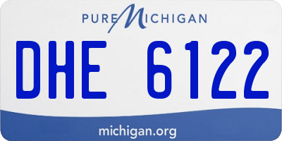 MI license plate DHE6122
