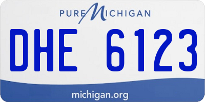 MI license plate DHE6123