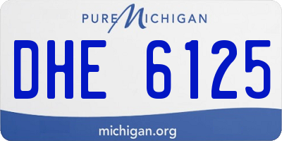 MI license plate DHE6125