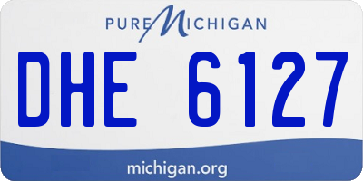 MI license plate DHE6127