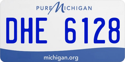 MI license plate DHE6128
