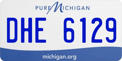 MI license plate DHE6129