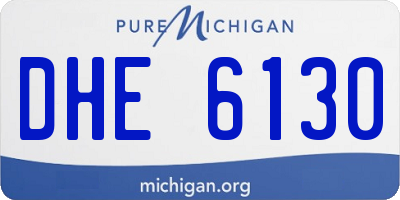 MI license plate DHE6130