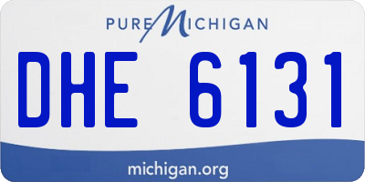 MI license plate DHE6131