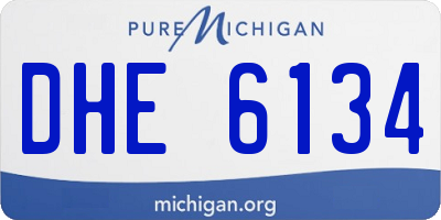 MI license plate DHE6134
