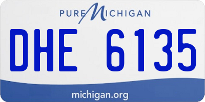 MI license plate DHE6135