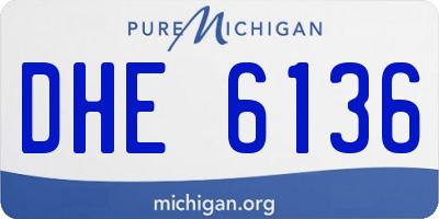 MI license plate DHE6136